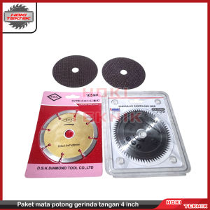 Paket Mata Potong Gerinda 4 inch Besi Keramik dan Kayu set