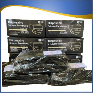 Masker hitam 3ply isi 50pcs hitam