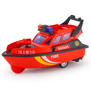 ALLLUCK Thickened Inertial Patrol Ship Model Toy Emulational Impact-resistant Childrens Toys Durable No Battery Slide Toy for Boys Gifts