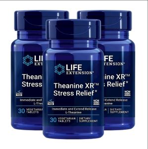 Life Extension Thaneine XR Stress Relief 30 tablets - Vegetarian - Dietary Supplement - Promotes calm response to stress - 400 mg L-theanine - Extended release technology.