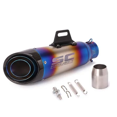 2Inches/51mm Universal Motorcycle Exhaust Pipe Escape Modified Exhaust End Pipe Muffler For ZX6R R1 R3 CB650R S1000RR Z900E MT07 MT09 FZ6 NC700X NC750 ETC