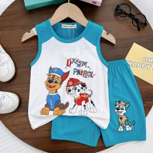Bộ Quần Áo Trẻ Em Ba Lỗ In Hình Chó Cứu Hộ Cho Các Bé Từ 8-27kg Vải Thun Lạnh NATUCO Mềm Mát BL-IN51