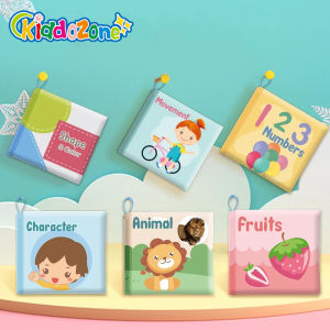 KiddoZone Baby Cloth Book Ringing Paper BB Sound Anti-tear 3D Fabric Book Childrens Early Education Cognition Can Chew Book Toys