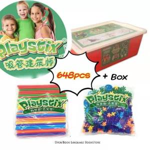 Playstix Straws and Connectors 648Pcs+Box (STEM Constructor Toys)