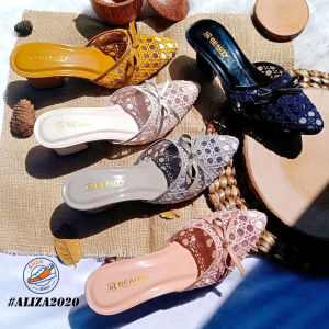 ALIZA SANDAL HIGH HEELS HAK TAHU 5CM MOTIF JALA PUMP UJUNG LANCIP