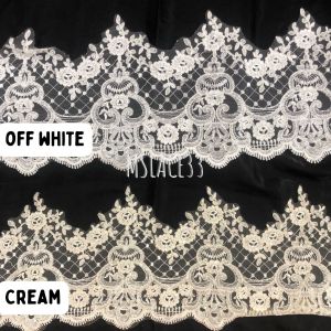 [ R-012 ] Trimming Border Lace Pengantin/Renda Baju/ Lace Baju Nikah Meter / Lace Murah Cantik Lebar 24CM