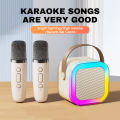 KTV RGB Speaker Musical Instrument Rechargeable with 1 to 2 Microphone Rechargeable. 