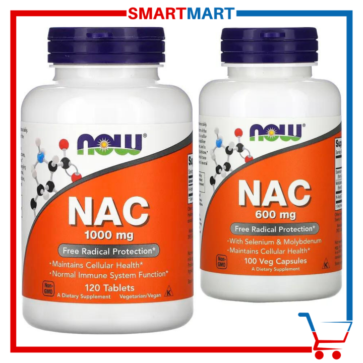 NOW NAC 600 mg 100/250 Vegetable Capsules or 1000 mg 120 Tablets ...