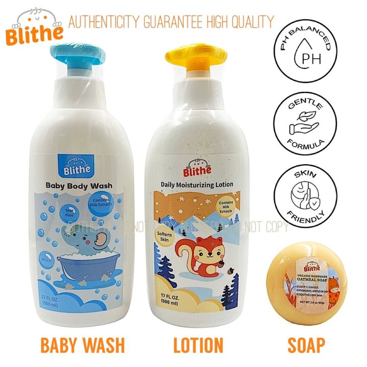 Blithe Cod 【COD】 blithe baby milk body wash and shampoo lotion oatmeal soap for ...