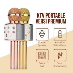 Microphone Karaoke Wireless Bluetooth WS-858 Mic Smule WSTER WS-858