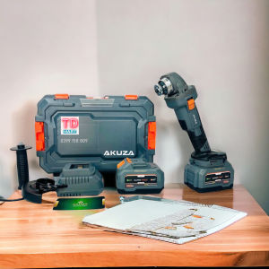 Máy mài pin AKUZA 01BL cao cấp 2 pin 15 cell không chổi than có chỉnh lực điện tử Mẫu Mới 2024