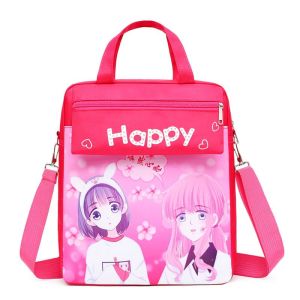 School Bag Elementary School Students Handbag Student Shoulder Messenger Bag Make-up Class File Bag Boys and Girls Exam Book Bag