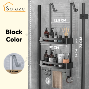 Solaze Aluminum Alloy Bathroom Double-Layer Storage Rack Non Drilling Installation Rust Proof And Waterproof Shower Rack
