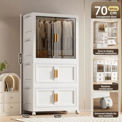 Bedroom organizing cabinet clothes storage cabinet wardrobe plastic cabinet household miscellaneous storage cabinet room classification storage cabinet easy installation
