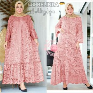 WNX - Maxi Belinda Busui M - 5XL / Baju Gamis Brukat Tulang Gliter Wanita / Jumbo / Cod / Bisa Bayar Ditempat / Gratis Ongkir
