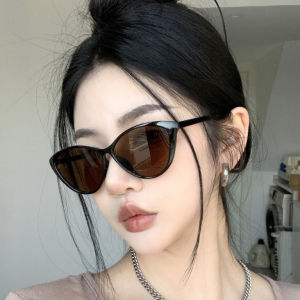 [Ready Stock+COD] Cat Eye Korean Brown Lens Big Cat Eye Sunglasses For Women Men Chic Protect Anti Radiation