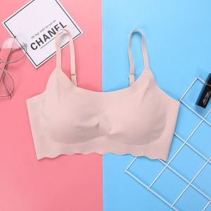 OK Bra Korean Style Womens Ice Silk Sports Bra Without Steel Ring Push-up Breathable Underwear