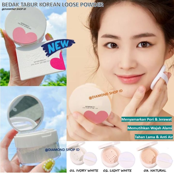 Termurah !!! Bedak Tabur Waterproof Loose Powder ORI / Bedak Glowing Tahan Lama Anti Air Bedak Tabur Kulit Berminyak Compact Powder / Bedak Tahan Air dan Keringat Bedak Padat Glowing Tahan Lama Bedak Pemutih dan Glowing Bedak Powder Foundation Waterproof