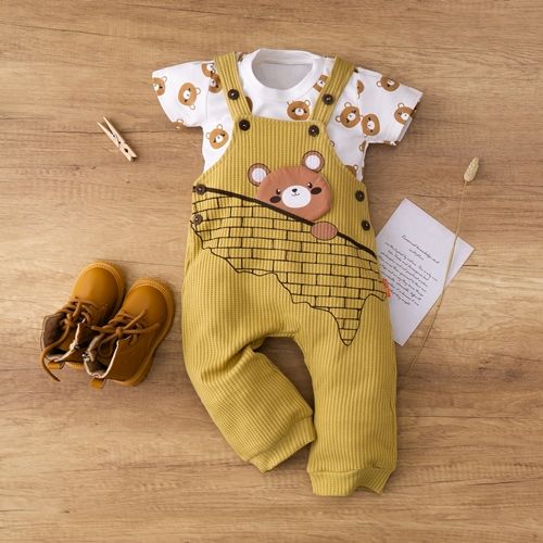 Baby Lona Setelan Overall Baju Kodok Anak Beruang Coklat Lazada