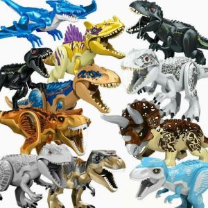 LUXURYLYN Multicolor Dinosaur Building Blocks Plastic Assemble Tyrannosaurus Rex Model  Full Size Dino World Kids Gift