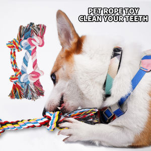 Rope Dog Toy For Puppy Cotton Braided Bone Rope Cat Toys Clean Molar Chew Knot Play Toy