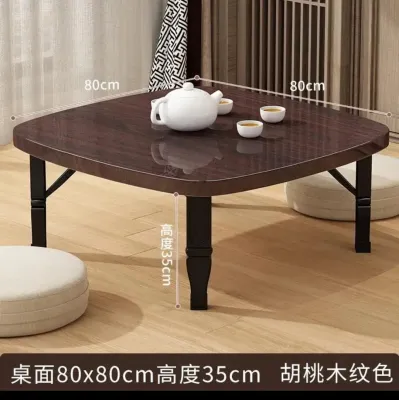 60x60cm Wooden Foldable Coffee Table Low Table for Sitting On The FloorJapanese Folding Floor Table Dining Table