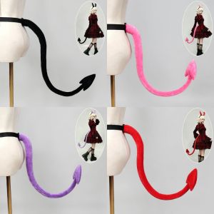 MIRELAE Có thể uốn cong Đuôi quỷ nhồi bông Dây đeo có thể điều chỉnh. Đỏ Đạo cụ đuôi quỷ Trang phục Trang phục đuôi dơi Đạo cụ tiệc