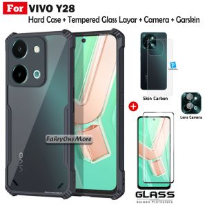 4in1 Case Vivo Y28 4G Transparant Free Pelindung Layar Camera Dan Garskin Handphone