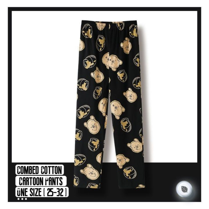 CRAZY PANDA】Mens Cartoon Pajama Pants Pure Cotton Thin Casual