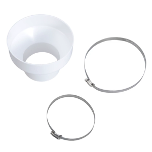 Exhaust Hose Adapters 150 to 100 mm Includes 2 Metal Clamps for Ventilation Systems and Round Pipe Connection Use