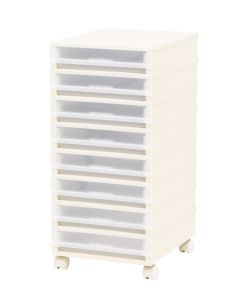 UDEE กล่องลิ้นชัก A4 รุ่น 8 ชั้น -  ติดล้อ ล้อหมุนได้ 360องศา พลาสติก PP คุณภาพดี ใส่เอกสาร A4 ได้สูงสุด 300 แผ่นต่อชั้น ด้านหน้าลิ้นชักเสีย