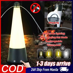 Rechargeable Fly Repellent Fan with LED Automatic Fly Mosquito Trap Fly Destroyer Fly Catcher with Hook Safety Non-toxic Outdoor Indoor Hanging & Desktop Dual-purpose