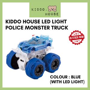 Kiddo House Police Monster Trucks with LED Light Kid Toys Car Kereta Mainan Kanak-Kanak