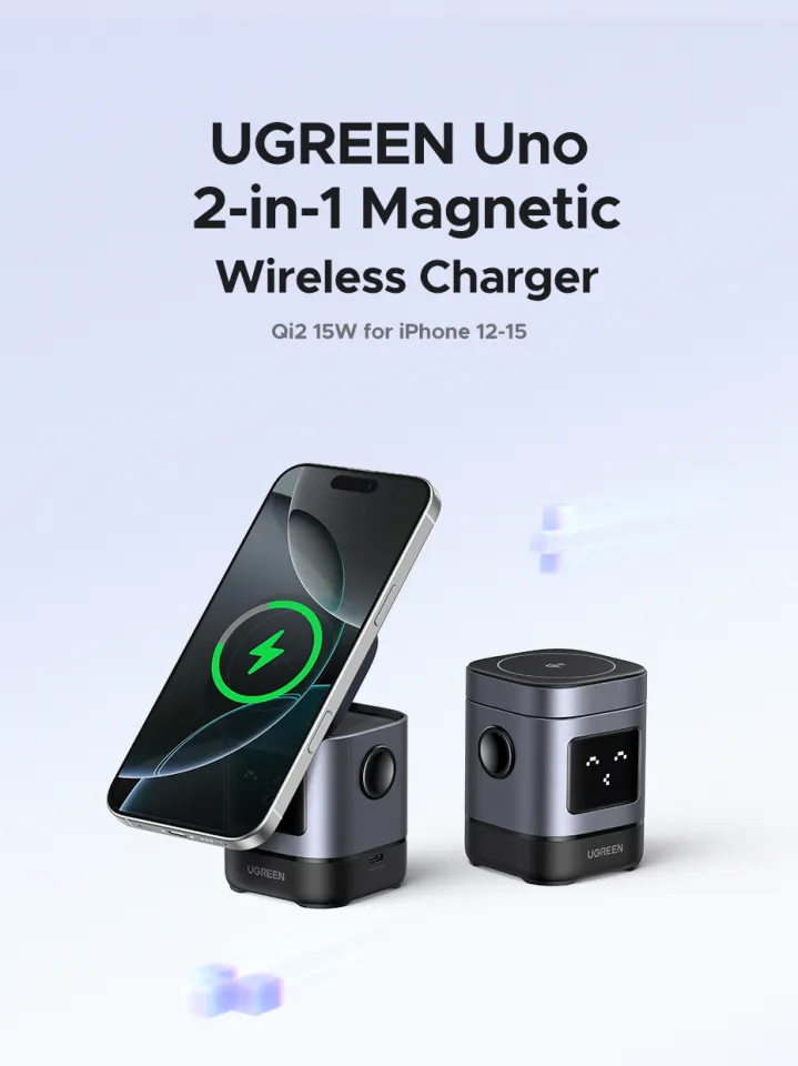 【MagFlow】UGREEN Uno Qi2 15W MPP Wireless Charger for iPhone 17 16 15 14 Pro  Max AirPods iWatch Samsung S25 S24 Ultra Moedl:35569