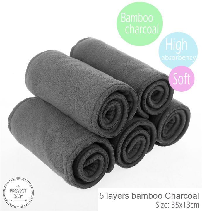 Organic Bamboo Charcoal Nappy baby Cloth Diaper insert fleece very soft ...