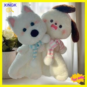 XINGK Cute Cartoon Plush Western Highland Dog Pencil Case Kawaii Plush Animal Doll Bag Multifunctional Large Capacity Stationery Bag
