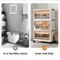 IMUTO Foldable Storage Cabinet - Heavy Duty & Waterproof | Space-Saving Organizer for Home/Dorm/Office with Wheels, Lockable Doors. 