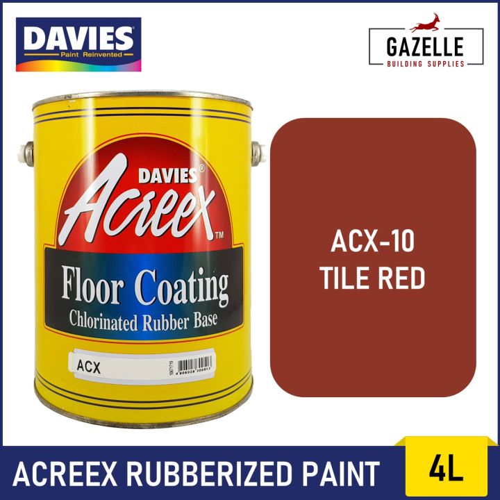 Davies Acreex Rubberized Floor Paint Tile Red 4L Lazada PH