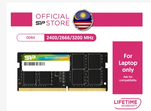 Silicon Power DDR4 2400/2666/3200 Mhz U-DIMM / 8GB Laptop RAM Memory