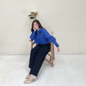 ALOHA Kemeja Crop Niki 2008 - Blouse Crop Niki Shirt Korean Linen Premium