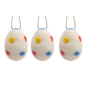 Gói 3 len kết nỉ trứng Phục sinh đồ trang trí Pastel cho treo trên cây và giỏ chất độn trang trí tiệc