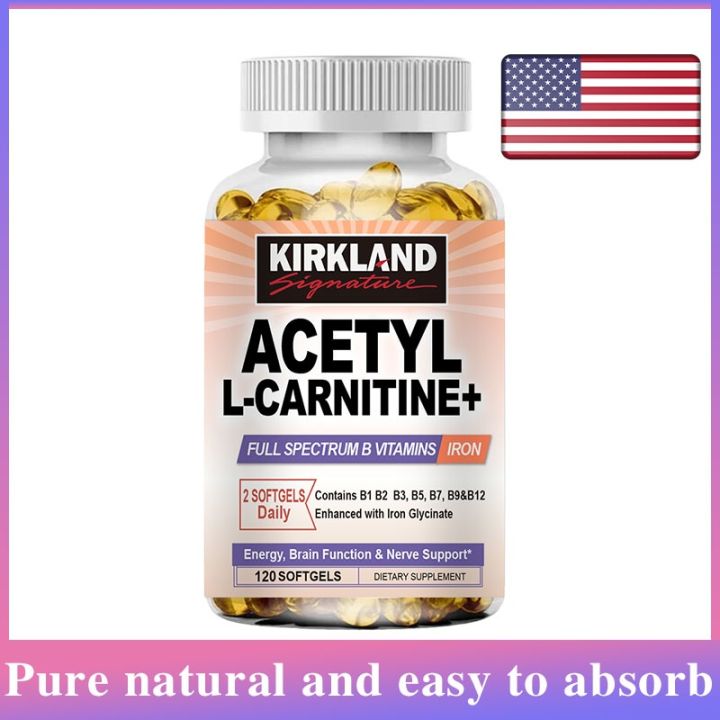 Acetyl-L-Carnitine Capsules Full Spectrum B Vitamins Supplement Support Mental Clarity Focus Memory