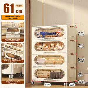 SIV（62-92cm）2/3/4 Layers Stackable Storage Cabinet Simple Modern Kitchen Storage Cabinet With Wheels