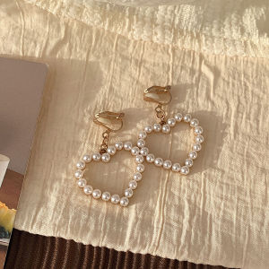 ต่างหูแบบหนีบย้อนยุคคุณภาพสูงการออกแบบเฉพาะความรู้สึกต่างหูมุกเครื่องประดับต่างหูแฟชั่น