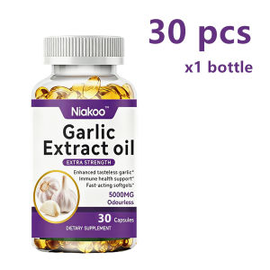 Odorless Garlic Extract Capsules Equivalent to 5000mg Fresh Garlic Daily Standardized TAP ≥2.5% Supports Healthy Cholesterol Heart & Blood Circulation Gluten Free No Artificial Additives