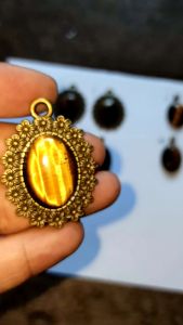 (PS 117) Liontin Tiger Eye 25x18x5 mm giwang joss!