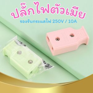 (พร้อมส่ง) ( 60 PCS  ) ปลั๊กไฟตัวเมีย พลาสติกอย่างดี  ทนกระแสไฟฟ้า 10A 250V ไฟบ้าน 220V  ปลั๊กตัวเมีย หัวปลั๊กตัวเมีย