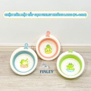 Thau chậu rửa mặt gấp gọn cho bé sơ sinh FINLEY Baby - Khủng long - Thỏ thau rửa mặt gấp gọn cho bé 3 màu pastel