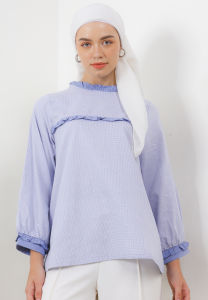 MFMW Chrystal Atasan Blouse Grey Motif Kotak Kecil