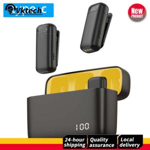 【Vktech】 ไมโครโฟนคอไร้สายเสียงรบกวนพร้อมจอแสดงผลดิจิตอลและเคสชาร์จแบบพกพาสำหรับคาราโอเกะและงานพูดในที่สาธารณะ